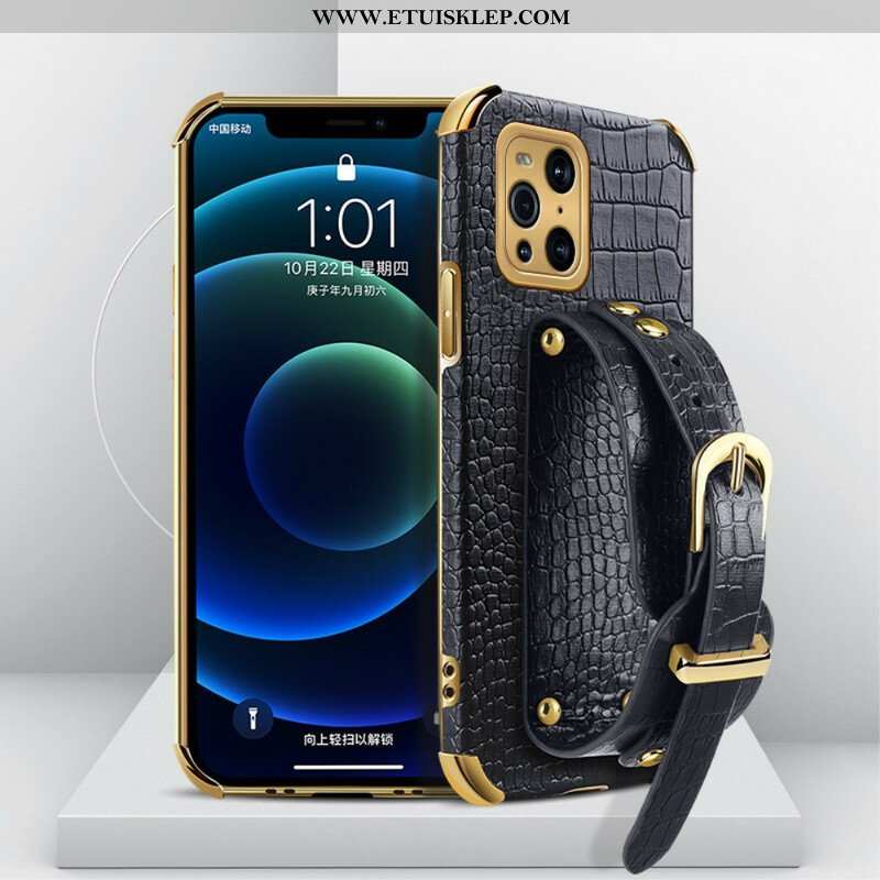 Etui do Oppo Find X3 Pro Pasek Krokodyla